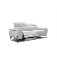 SOFA AVENA 3-Sitzer mit 1 Relaxfunktion, hellgrau - Hellgrau, Holzwerkstoff/Textil (204/80/108cm) - Wozimo