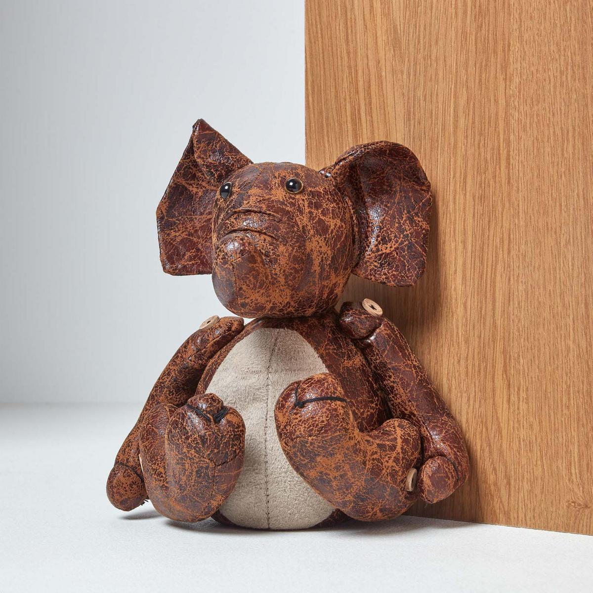 TÜRSTOPPER Elefant - Braun, Kunststoff (13/32cm) - Homescapes