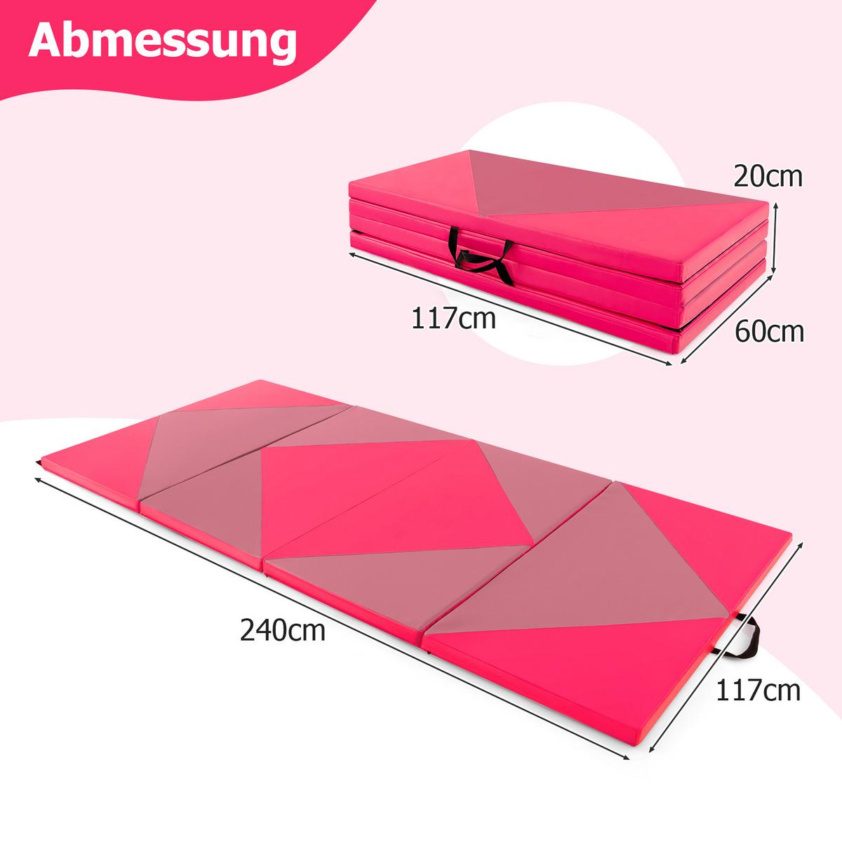 SPORTMATTE Rosa - Pink/Altrosa, Leder (240/120cm) - COSTWAY