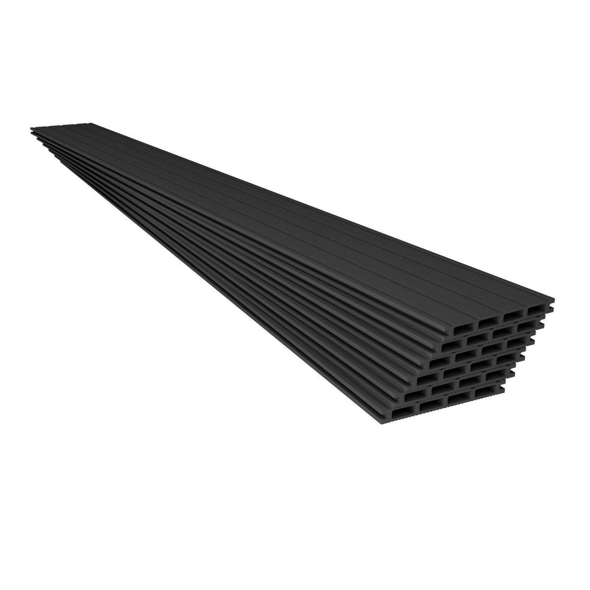 TERRASSENDIELEN WPC Anthrazit 2 m² - Anthrazit, Kunststoff (220/14.6/2.5cm) - Juskys
