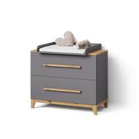 WICKELKOMMODE Mailo Grau/Artisan mit 2 Schubladen - Eiche Artisan/Grau, Holzwerkstoff (108/98/70cm) - Livinity®