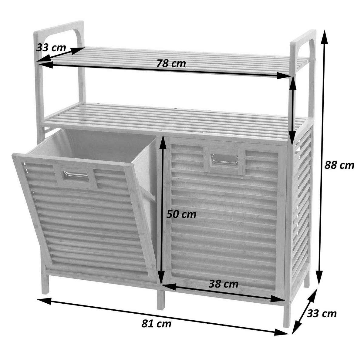 BADEZIMMERSCHRANK Braun - Braun, Textil (81/88/33cm) - MCW