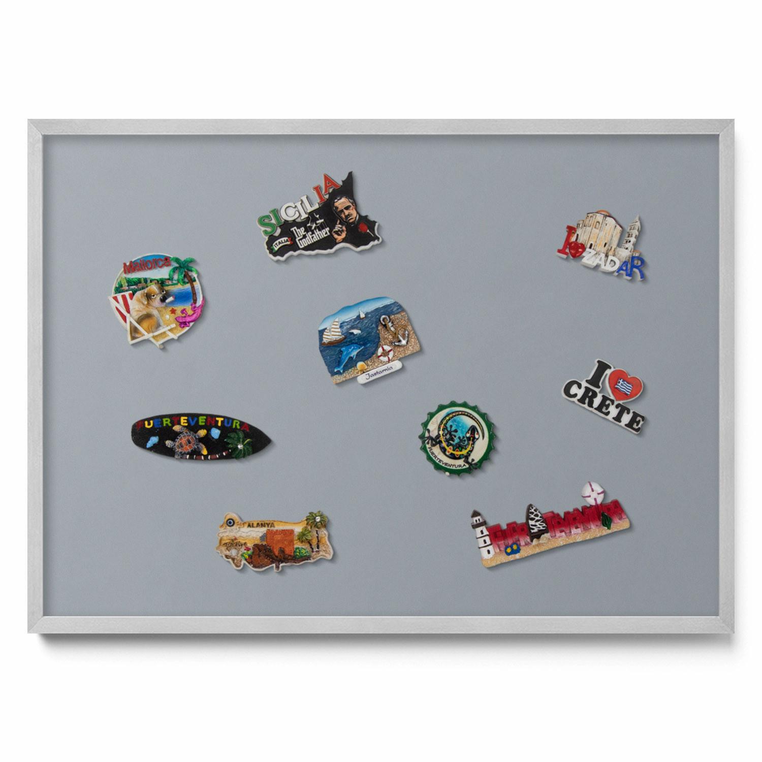 MAGNETTAFEL 70x50 cm Silberner Rahmen Grau - Platinfarben, Metall (70/50/0.4cm) - TULUP