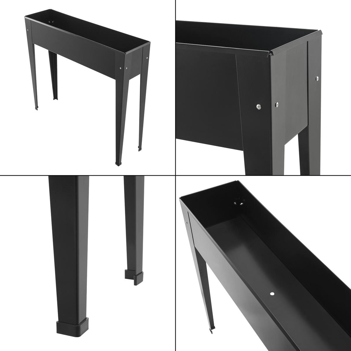 HOCHBEET Lelystad - Anthrazit, Metall (98/82/25cm) - [en.casa]