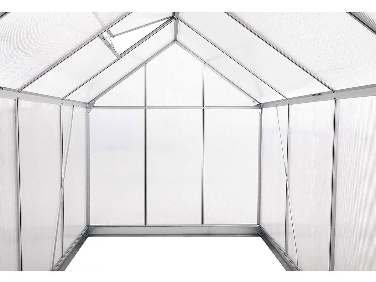 GEWÄCHSHAUS POLYCARBONAT basilic Grau - Grau, Metall (190/195/370cm) - Habitat Garten