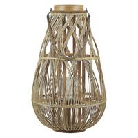 LATERNE Heller Holzfarbton Tonga - Hellbraun, Holz (34/56/34cm) - Beliani