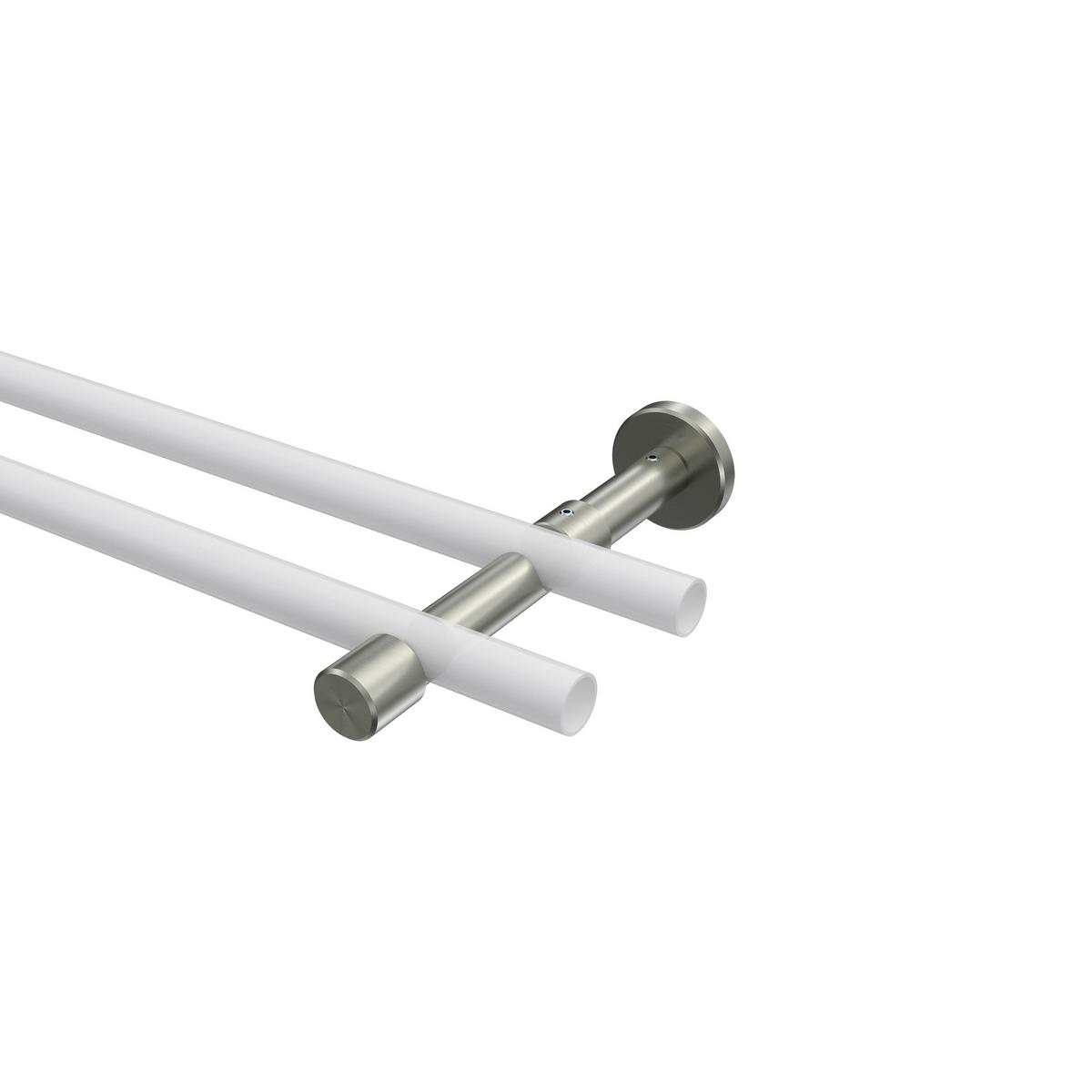 TRÄGER FÜR GARDINENSTANGEN 16 mm Ø, Sinux 2-läufig, Edelstahl-Optik - Edelstahlfarben, Metall (15.8/4/4cm) - INTERDECO