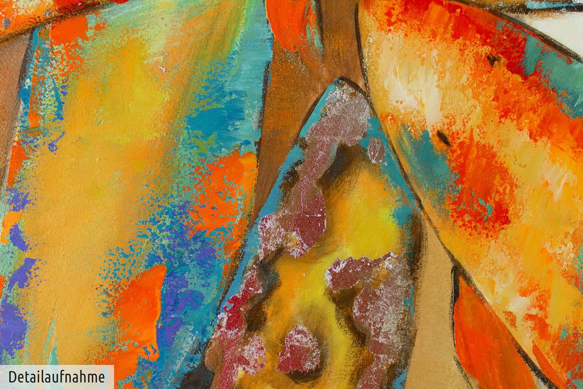 ACRYLBILD HANDGEMALT 80/80 cm - Gelb/Multicolor, Holz/Textil (80/80cm) - KUNSTLOFT