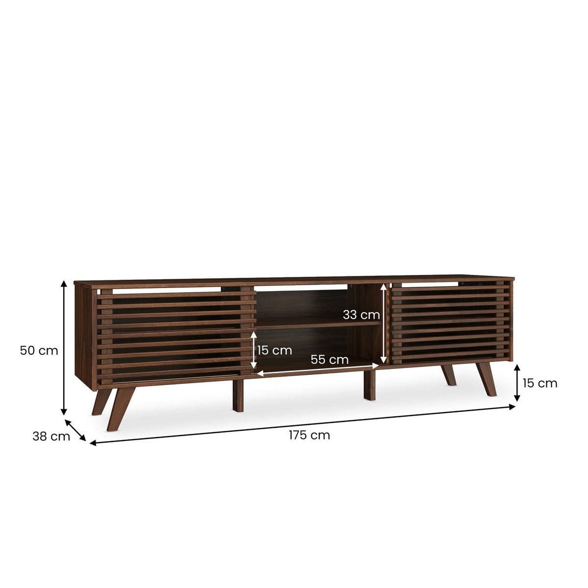LOWBOARD RIAN nussbaum - Nussbaumfarben, Holz (175/50/38cm) - IDIMEX