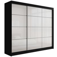 KLEIDERSCHRANK PEKA III - 250 cm - Schwarz|Weiß - Schwarz/Weiß, Holzwerkstoff (250/215/61cm) - ALTDECOR