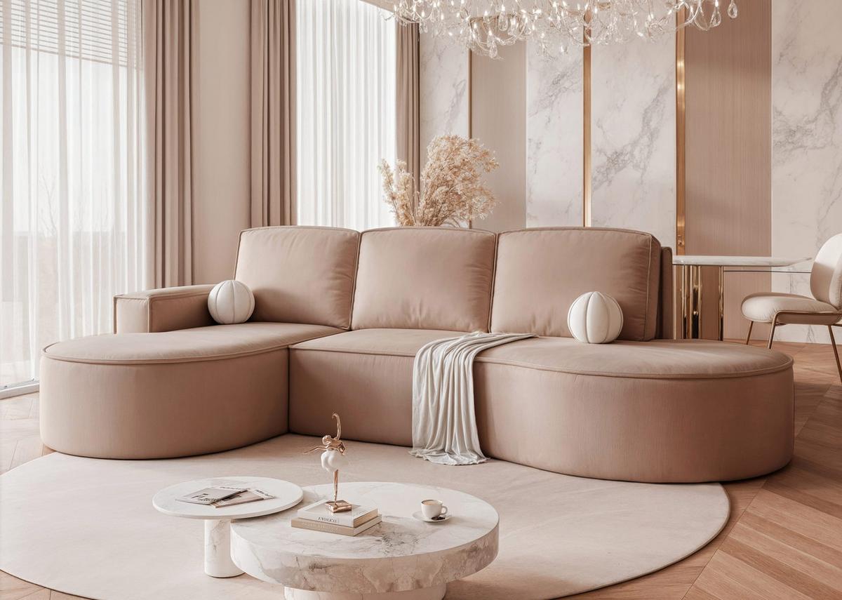 ECKSOFA SOFIA mit Schlaffunktion und Bettkasten Braun - Braun, Holzwerkstoff/Kunststoff (277/157cm) - Idohome