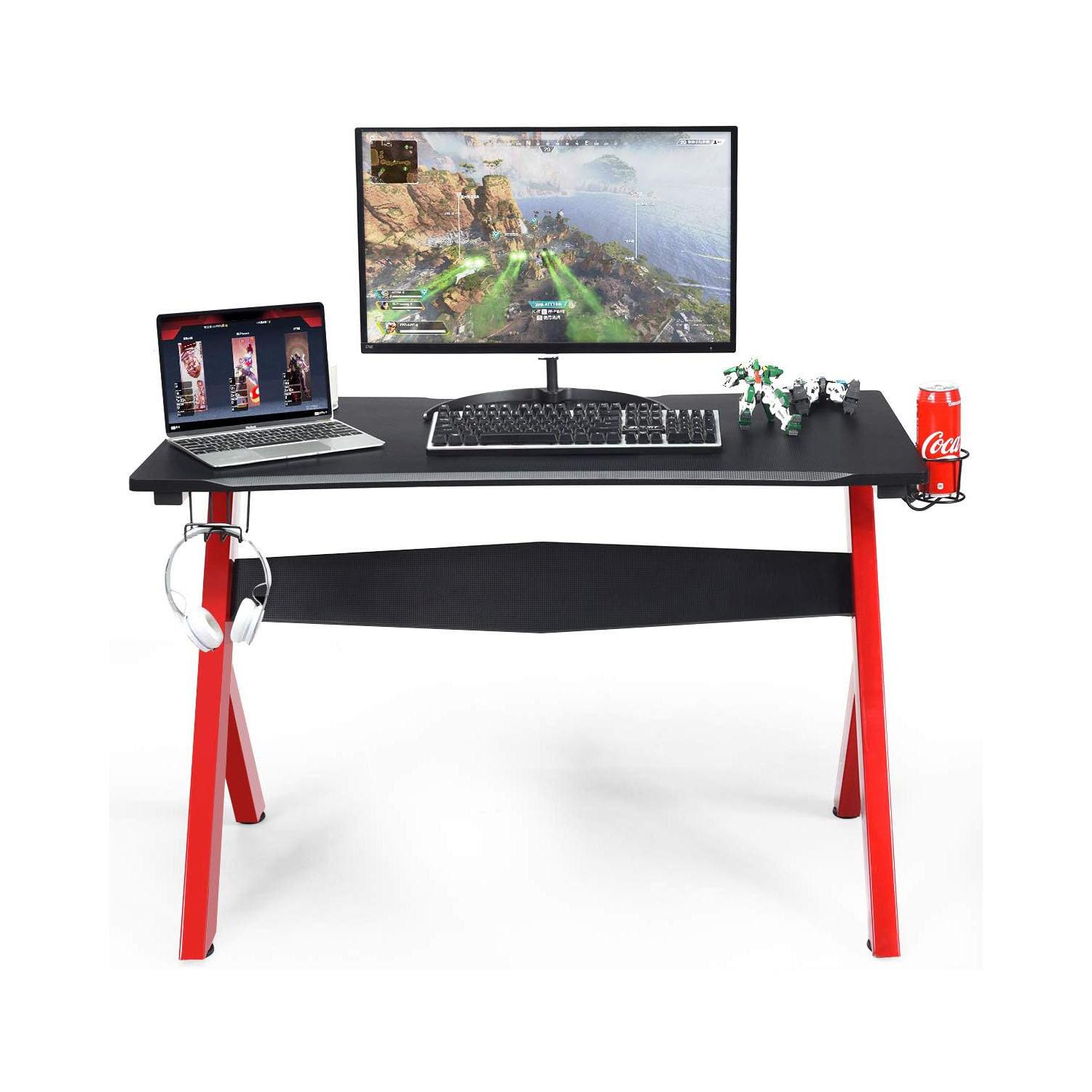 COMPUTERTISCH Schwarz - Multicolor, Holzwerkstoff (60/115/76cm) - COSTWAY
