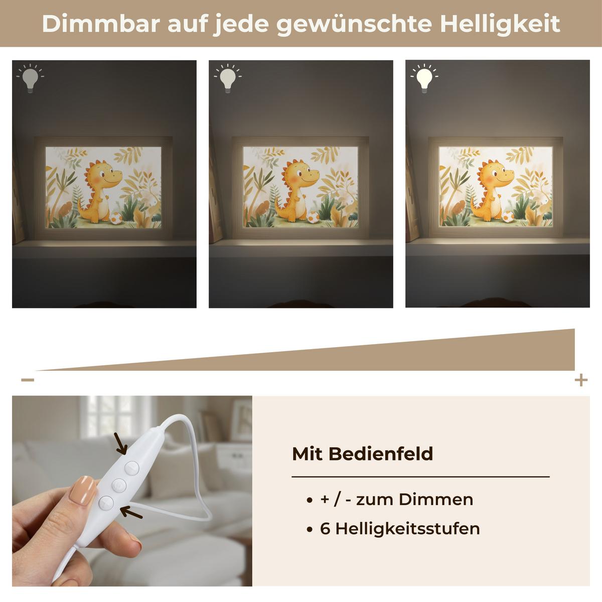 WANDLEUCHTE Dino - Fußball - Orange 20x15 cm - Beige, Holzwerkstoff (20/15/8cm) - OnlyWow