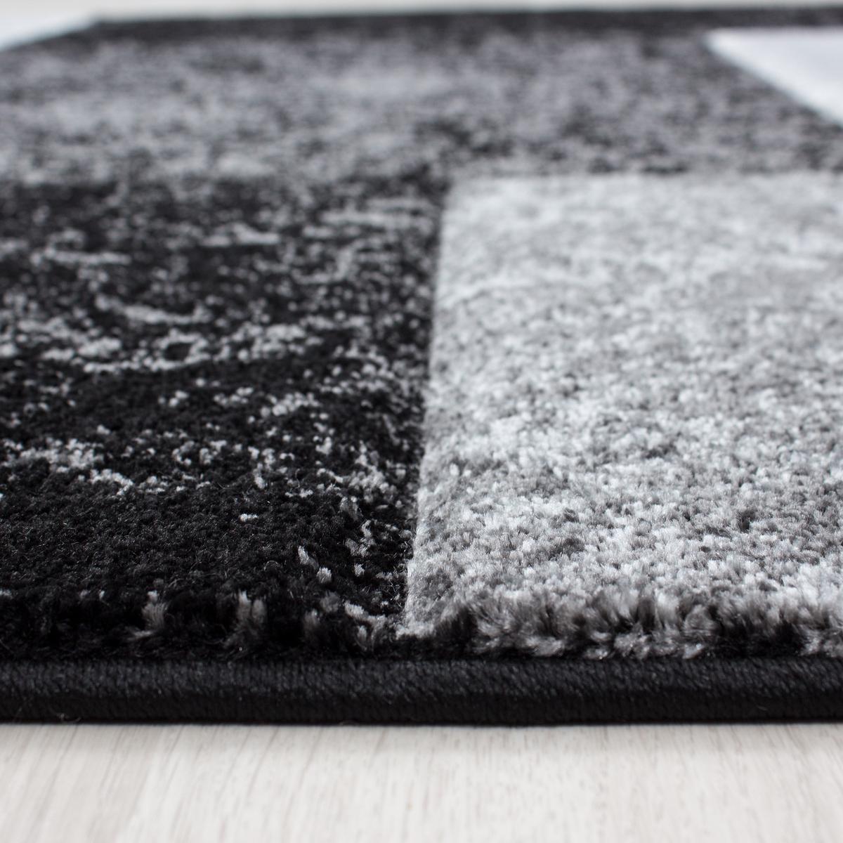 KURZFLORTEPPICH LATEMAR, kariert, Schwarz, 140 x 200 cm - Schwarz, Textil (140/200cm) - KADIMA DESIGN