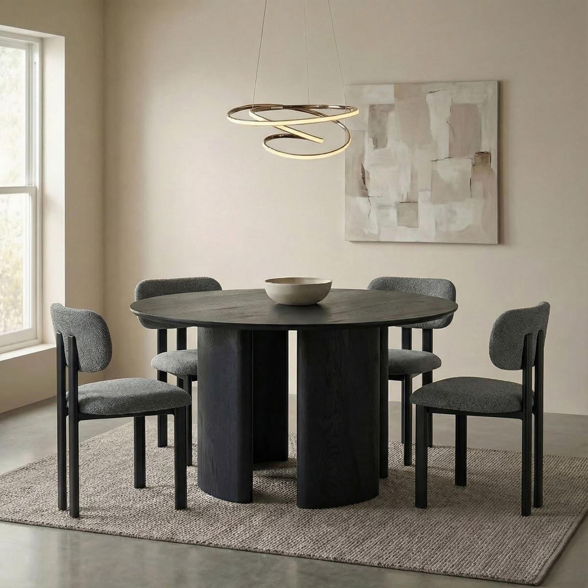 ESSGRUPPE ARVIKA FRANCA 5er Set schwarz - Schwarz, Holzwerkstoff - IDIMEX
