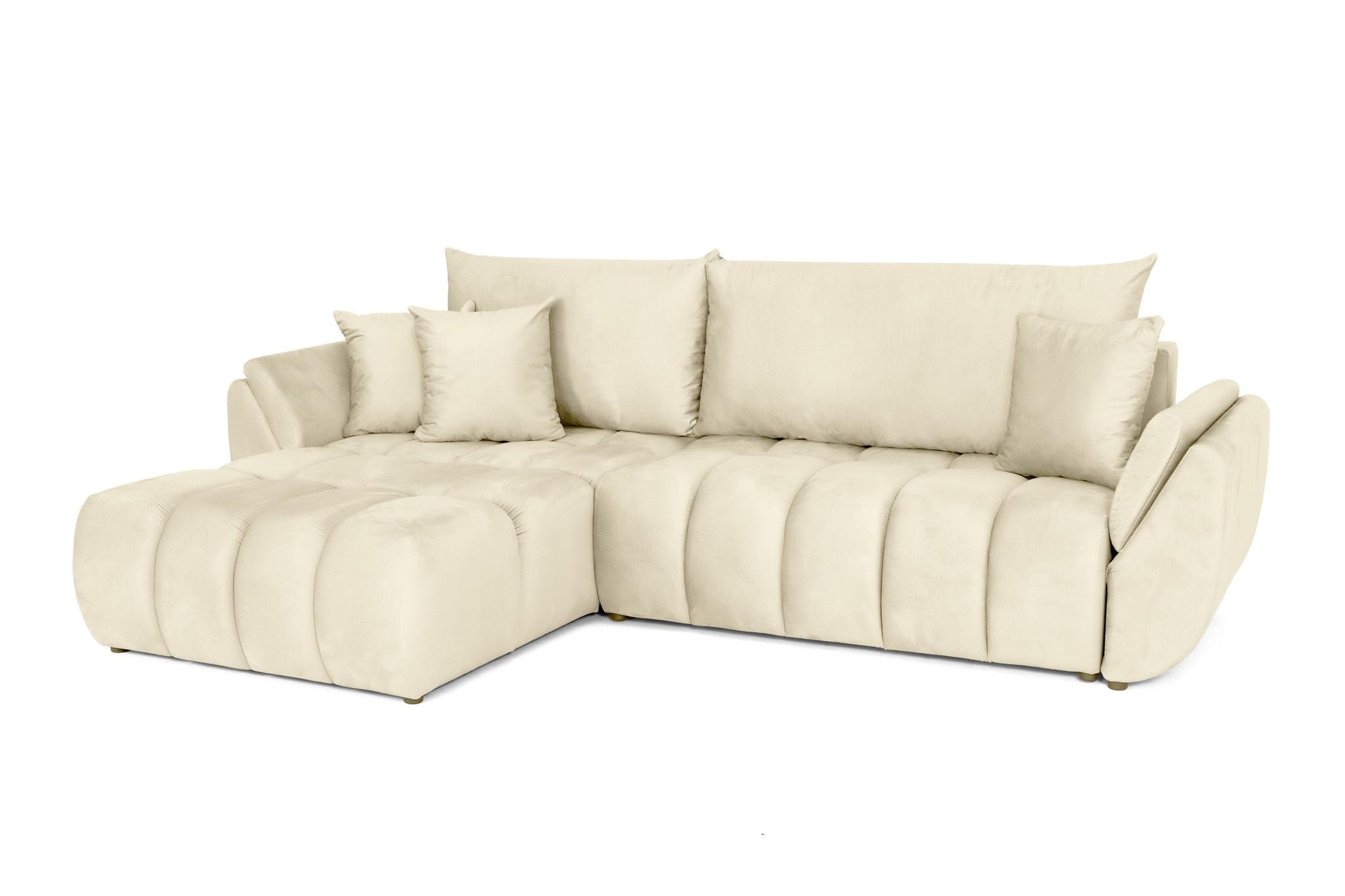 ECKSOFA Collin Mit Schlaffunktion - Beige, Holzwerkstoff/Textil (280/185cm) - Fun Möbel