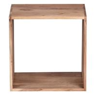 BEISTELLTISCH Massivholz Regalform Cube NAKO, Beige 43x33x43 cm - Beige, Holz (33/43/43cm) - KADIMA DESIGN