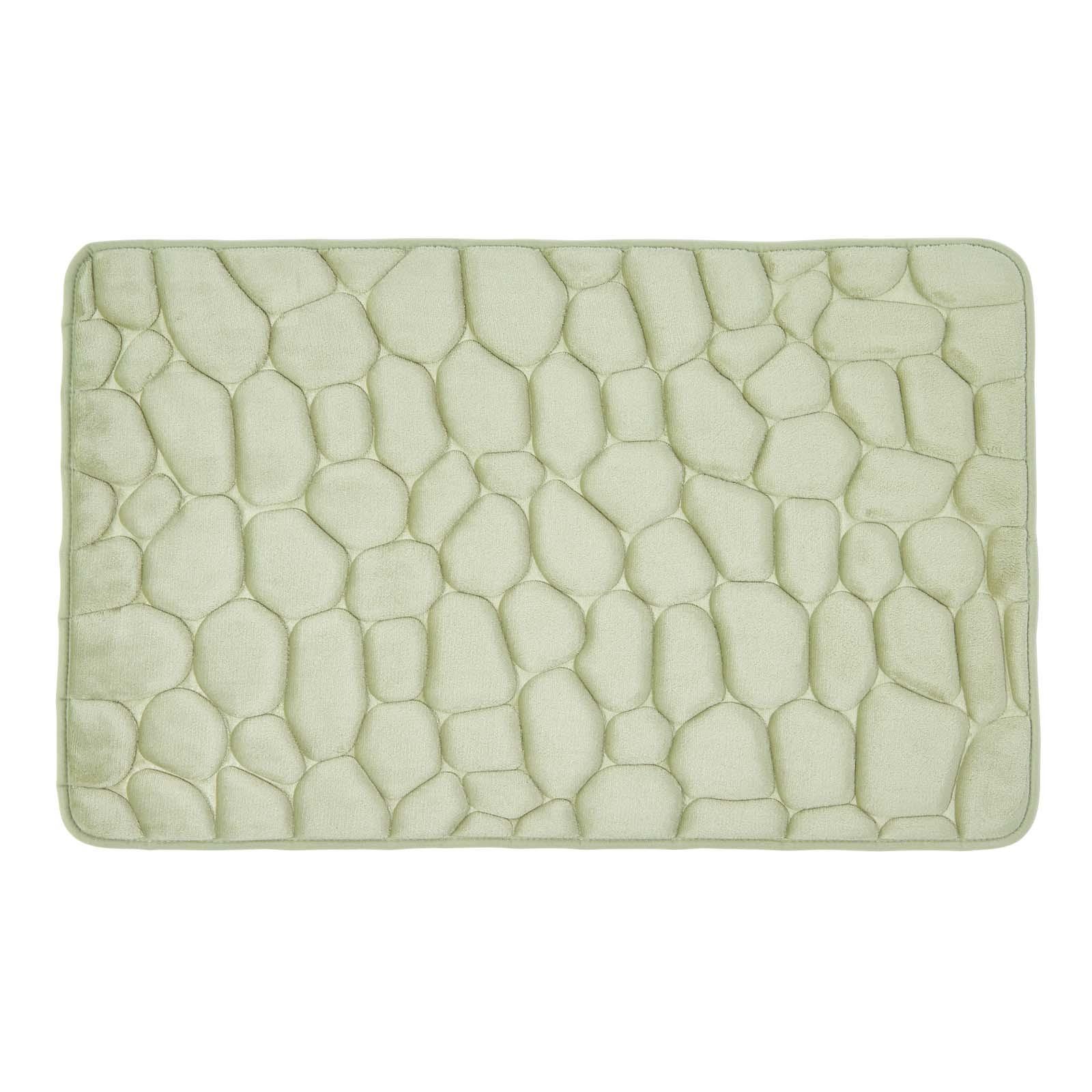 BADEMATTE Memory Foam Kiesel-Design 50/80 cm - Salbeigrün, Textil (50/80cm) - Homescapes