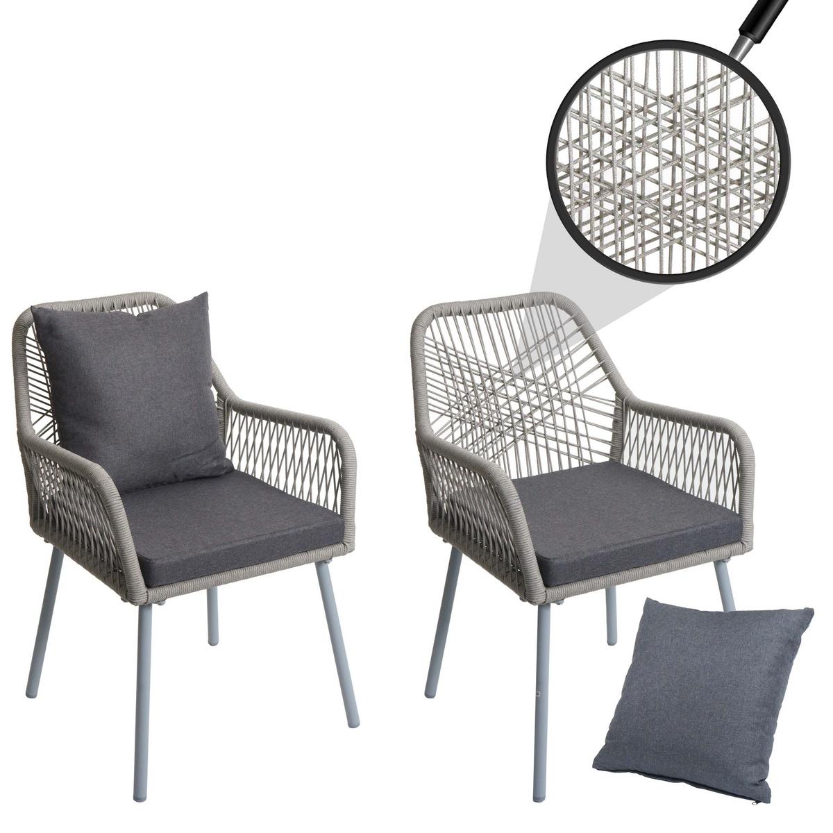GARTENSTUHL Grau, Granit - Anthrazit/Grau, Textil (54/81/62cm) - MCW
