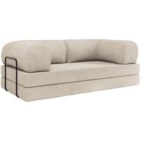 3-SITZER SOFA ORSETTO - Creme Cord - Creme/Schwarz, Textil/Metall (200/70/100cm) - MKS