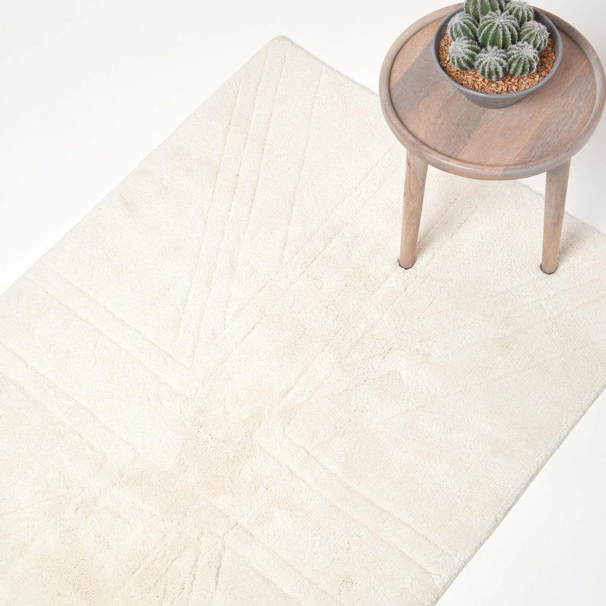 HOCHFLOR-TEPPICH Union Jack 90/150 cm - Creme, Textil (90/150cm) - Homescapes