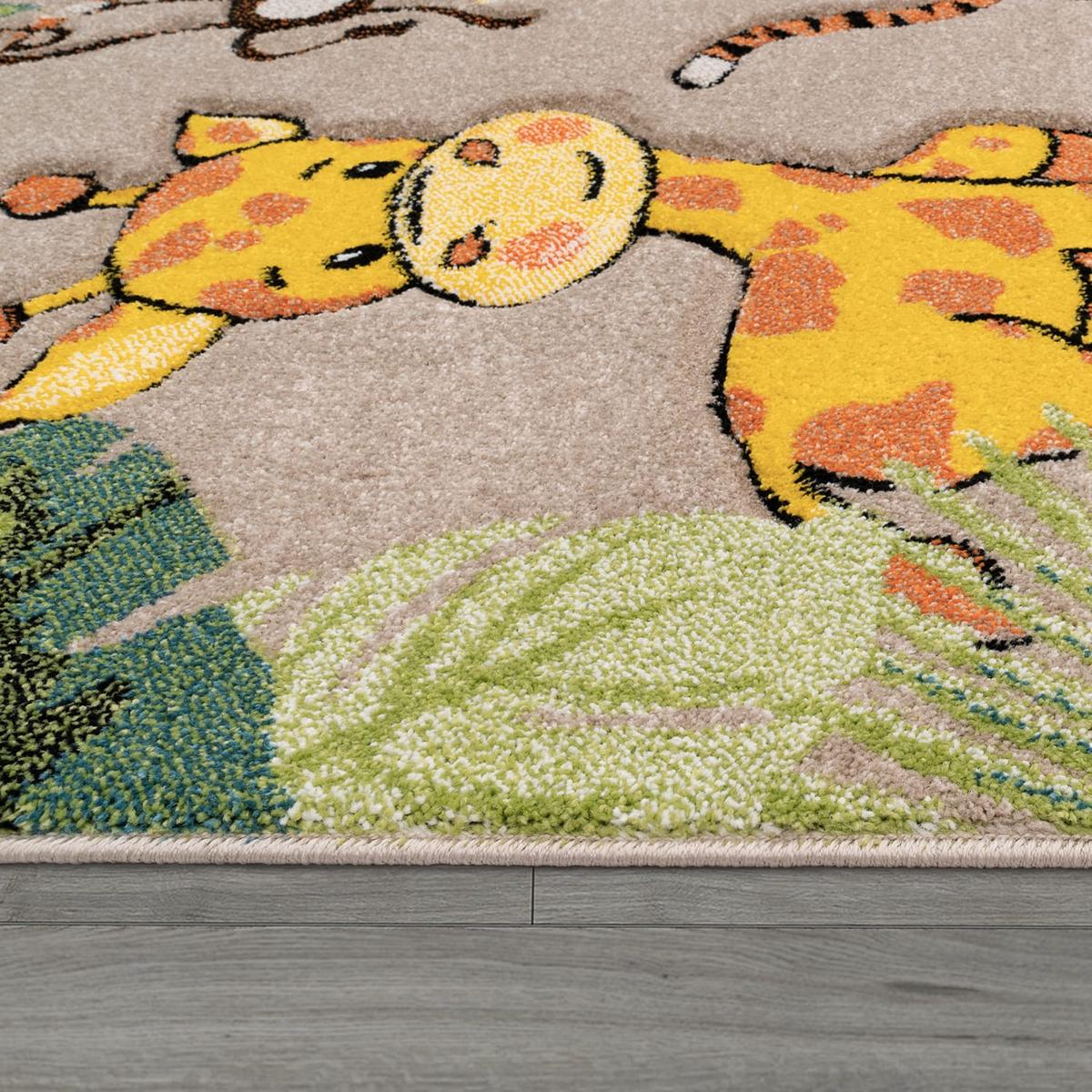 KINDERTEPPICH, mit Dschungel-Motiv, Beige, 140 x 200 cm - Beige, Textil (200/140cm) - KADIMA DESIGN
