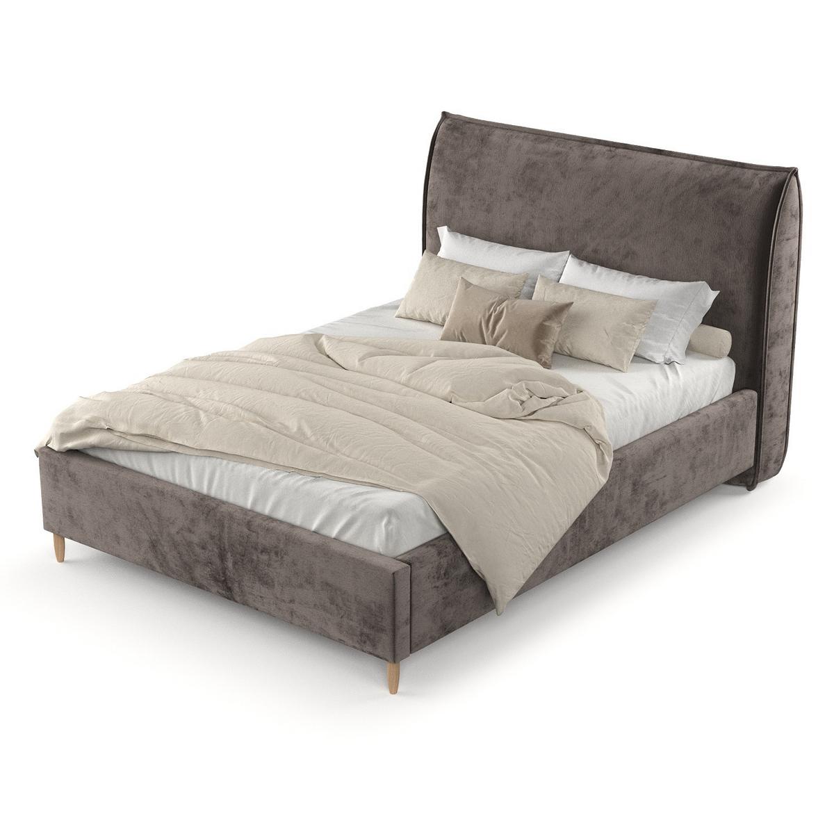 POLSTERBETT Mira 180/200 cm Braun im Lotta Stoff - Naturfarben/Braun, Holz/Holzwerkstoff (180/200cm) - AltaBeds
