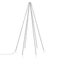 FAHNENMAST LICHTERKETTE 6 Stränge-2,08m 192LED Warmweiß Schwarz Aussen - Schwarz, Kunststoff (208cm) - ECD-Germany