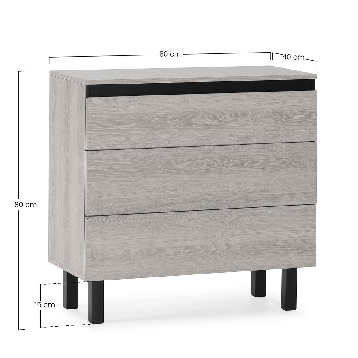 KOMMODE Molina 80/40/80 eichefarben - Honigeiche, Holzwerkstoff (80/80/40cm)