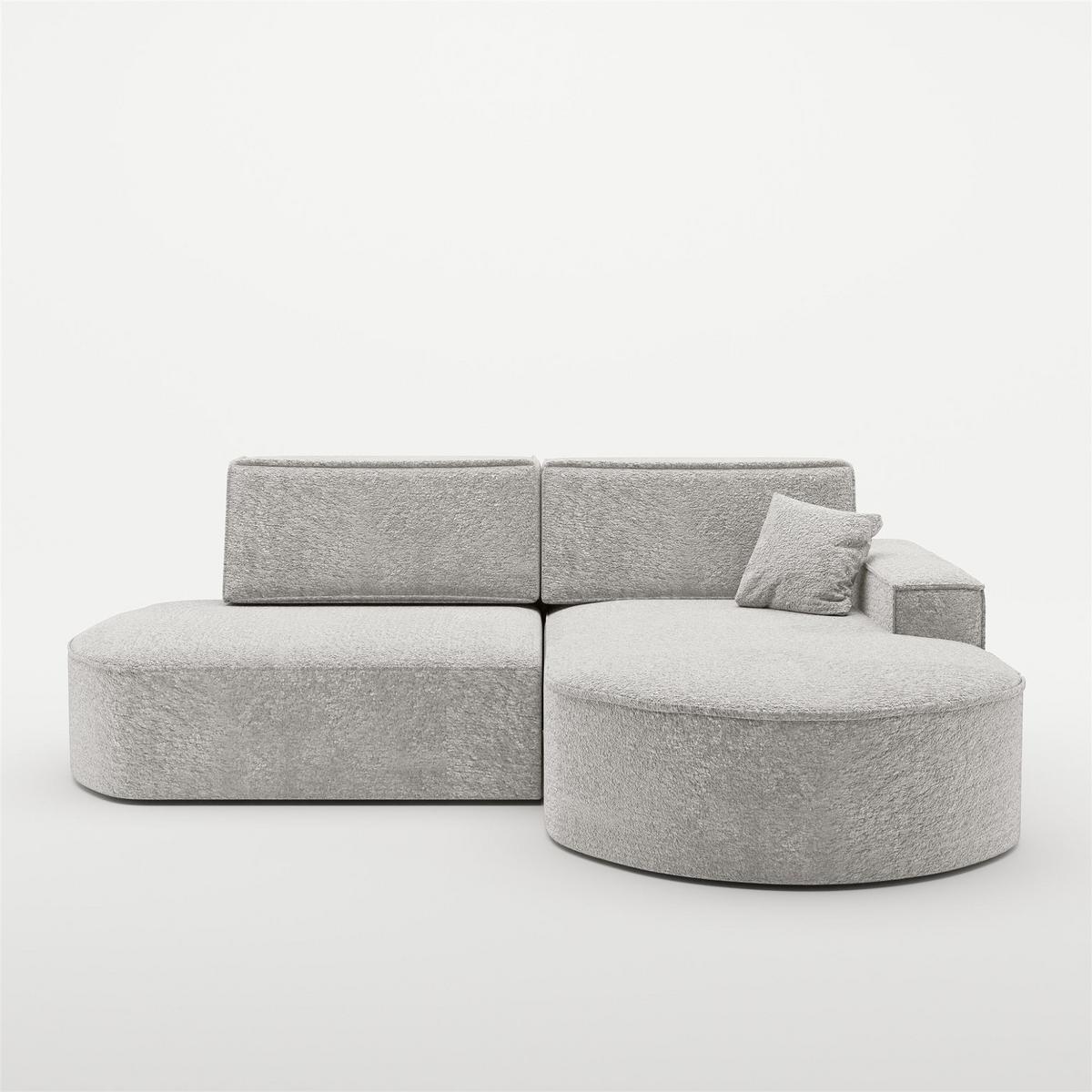 ECKSOFA Venedig Mit Schlaffunktion - Hellgrau, Holzwerkstoff/Textil (278/179cm) - Fun Möbel