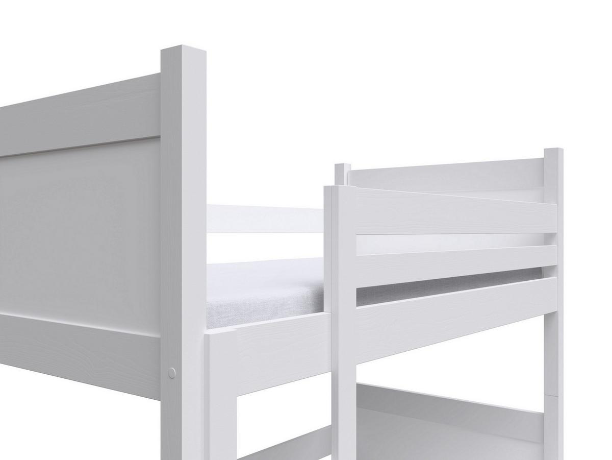 ETAGENBETT MIA mit Bettkasten 80x180 cm Weiß - Weiß, Holz (80/180cm) - MASSENO