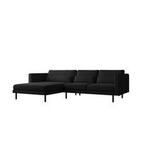 ECKSOFA Agada In Verita - Schwarz, Holzwerkstoff/Textil (281/174cm) - Fun Möbel