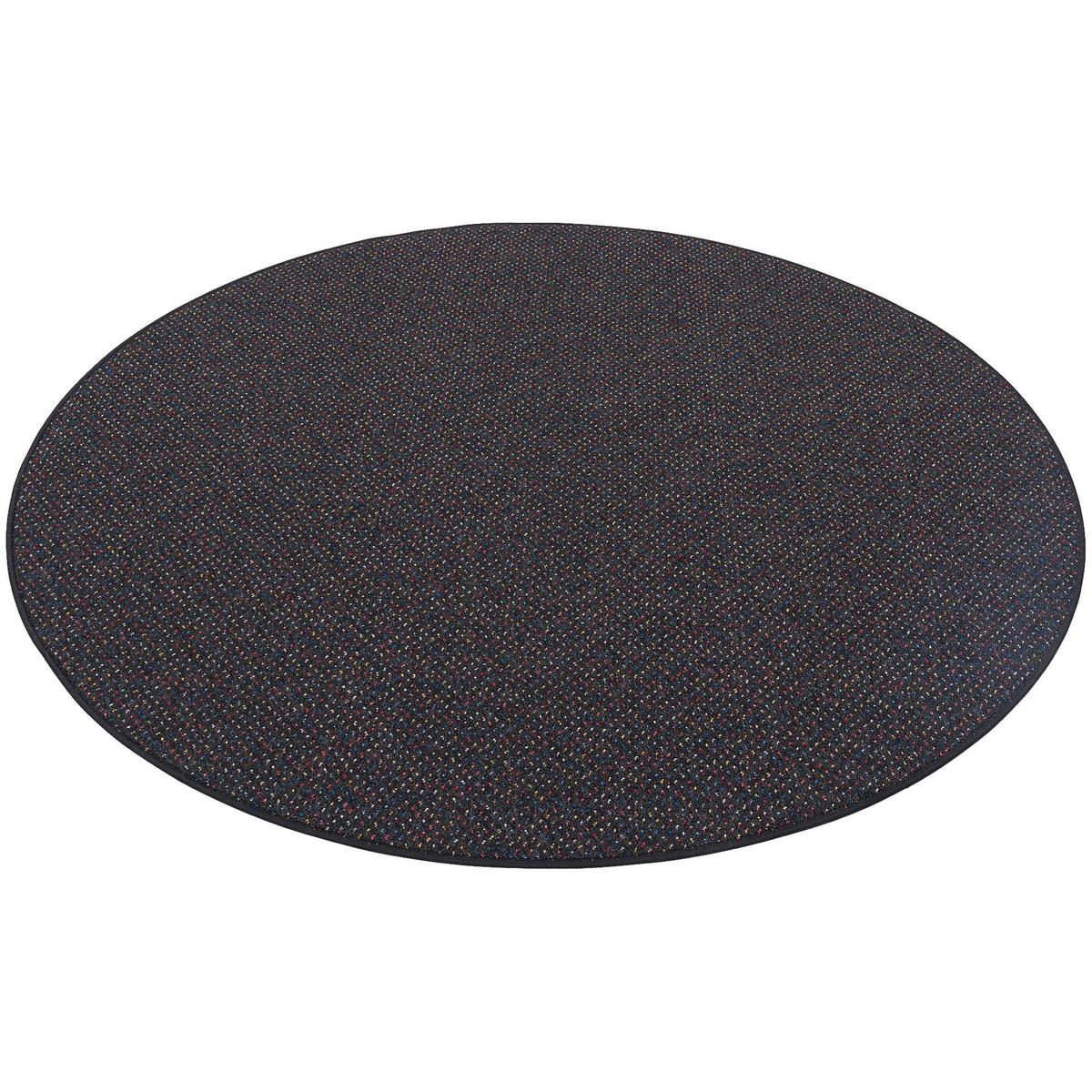SCHLINGEN TEPPICH ALMA MELIERT RUND - Schwarz, Textil (160/160cm) - Snapstyle