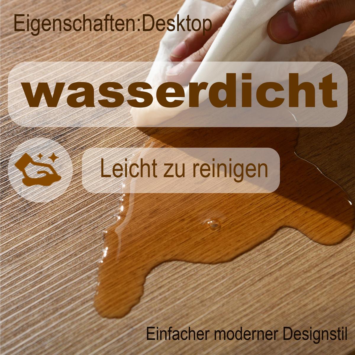 ESSZIMMER SET – 1 Tisch + 4 Stühle – Holzoptik & Wildleder - Braun, Holzwerkstoff/Metall (120/75/80cm) - Urban Meuble