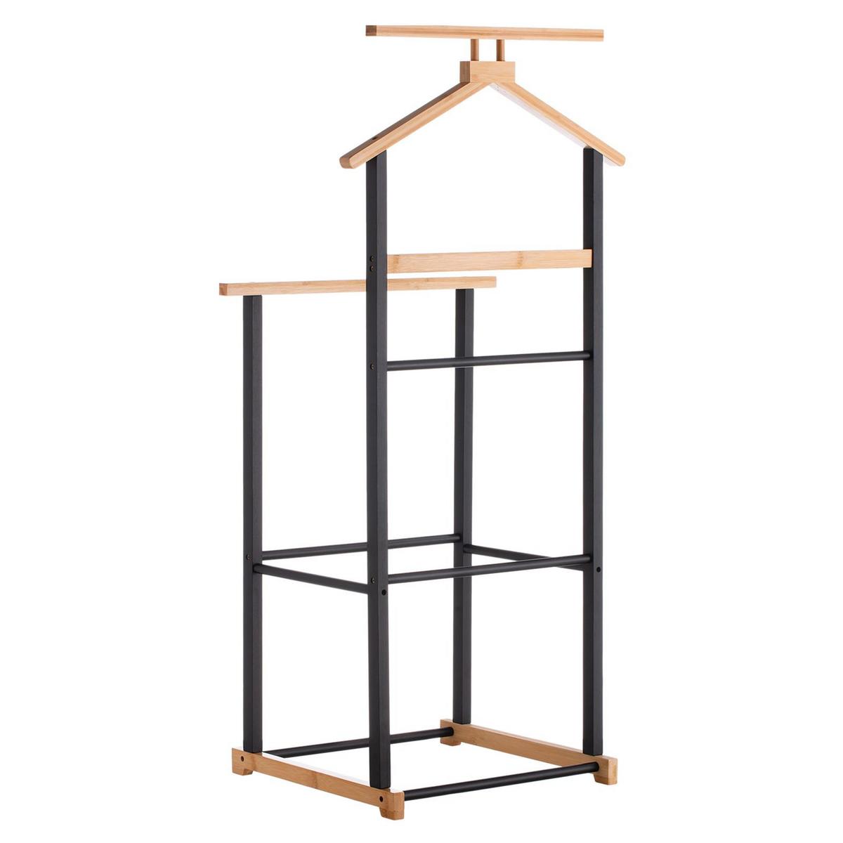 HERRENDIENER KANNA schwarz/natur - Schwarz/Naturfarben, Holz (49/109/40cm) - IDIMEX