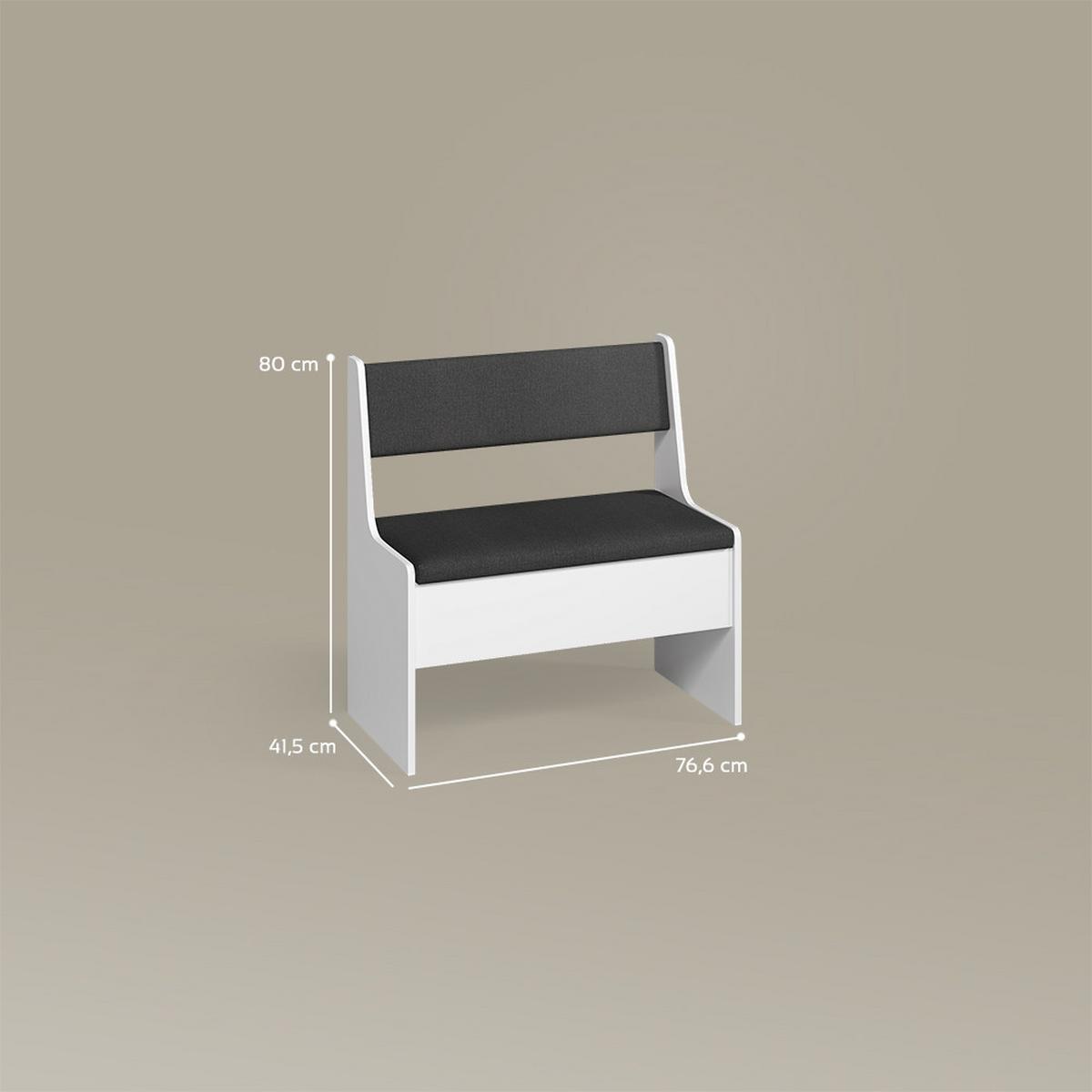 ESSZIMMER-ECKBANK Tiberio Weiß 41.5 x 76.6 cm - Weiß, Holzwerkstoff (41.5/76.6cm) - Livinity®