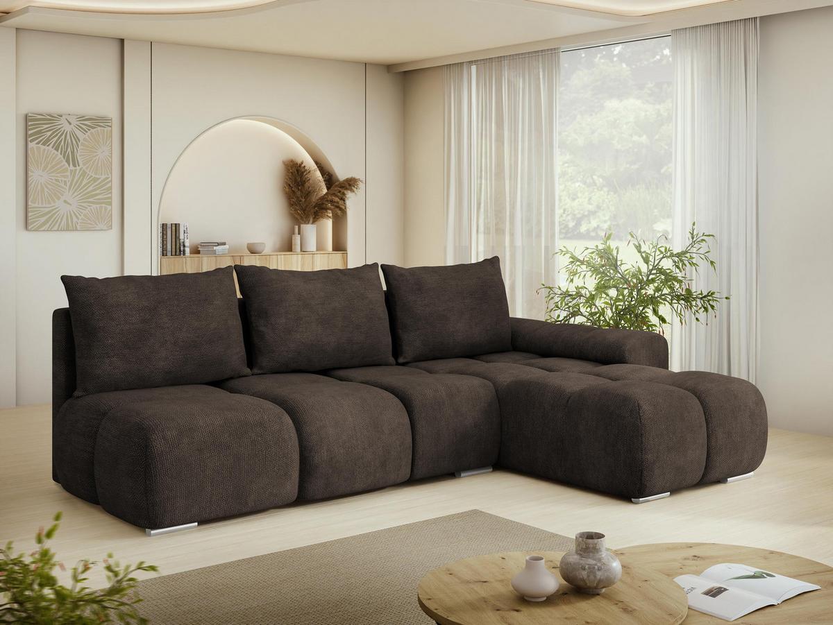 ECKSOFA Bestii, Seite: Rechts - Dunkelbraun/Schwarz, Holz/Kunststoff (270/183cm) - MIRJAN24