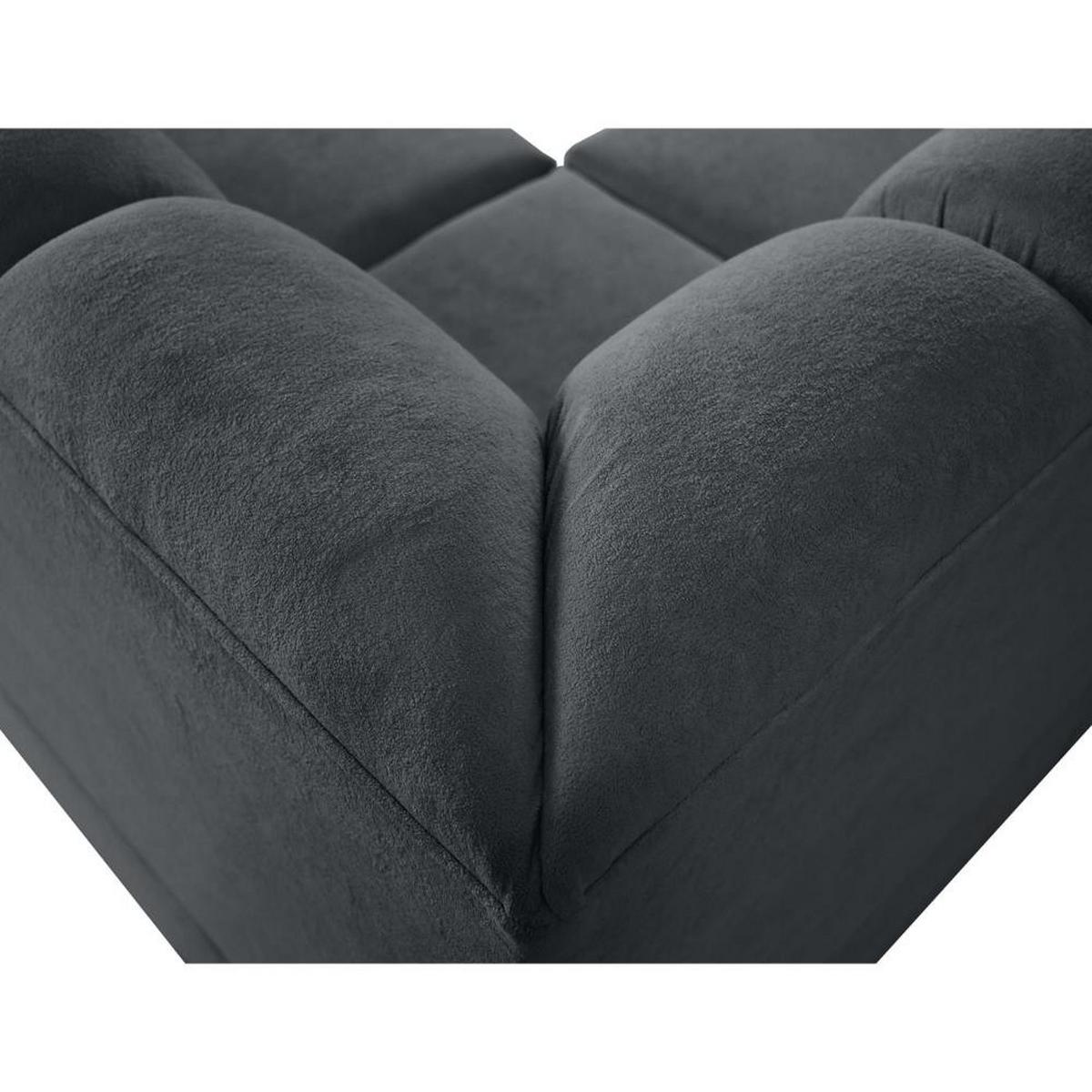 ECKSCHLAFSOFA Zoja rechts dunkelgrau - Dunkelgrau/Schwarz, Textil (261/193cm) - Beautysofa