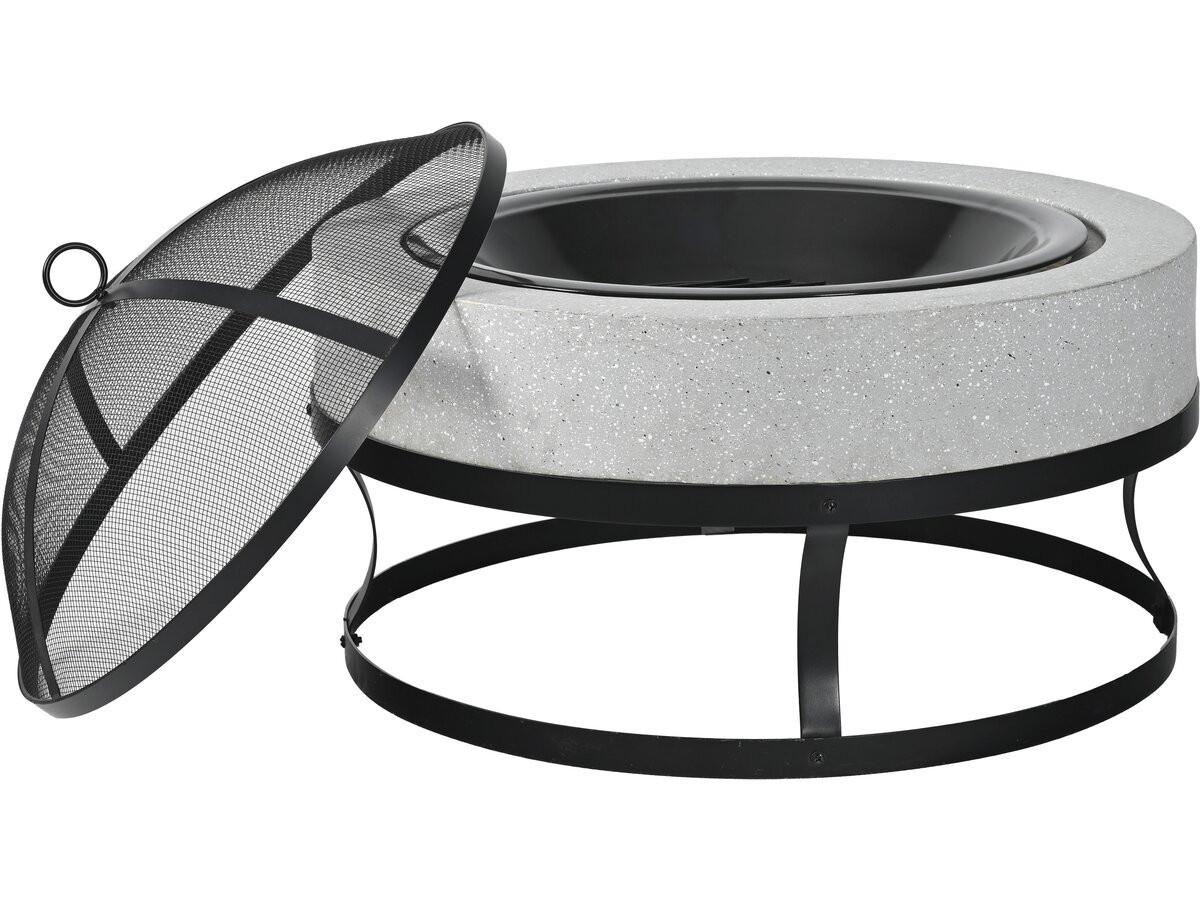 HOLZKOHLENGRILL torro weiss - Schwarz, Metall (70/49/70cm) - Habitat Garten