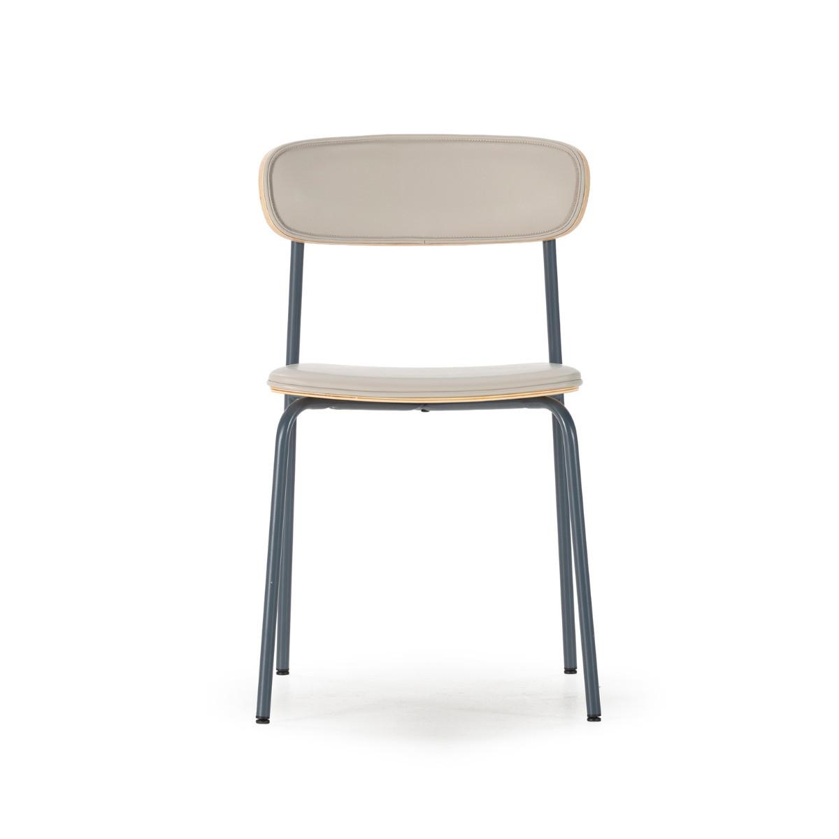 STÜHLE 2er-Set aus Kunstleder mit Metallbeinen 45,5/78/52 cm - Beige, Metall (45.5/78/15cm) - Calicosy