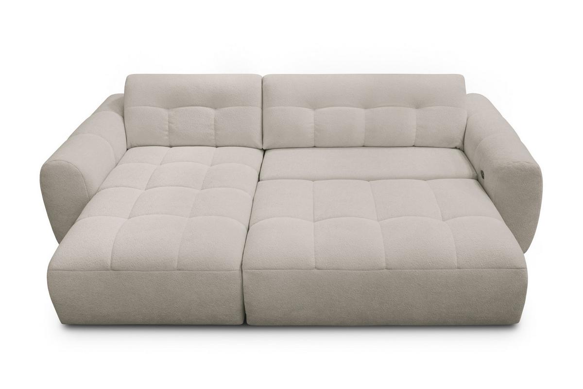 ECKSOFA LUMERO 4-Sitzer LINKS, creme - Ecru/Schwarz, Holz/Textil (275/166cm) - Courtois Laville
