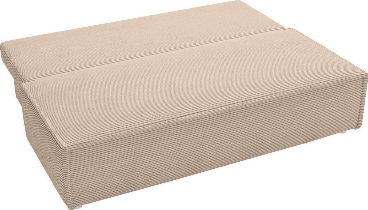 SCHLAFSOFA Diana mit Bettkasten, Beige 200/89/100 cm - Edelstahlfarben/Beige, Textil/Metall (200/89/100cm) - WFL GROUP