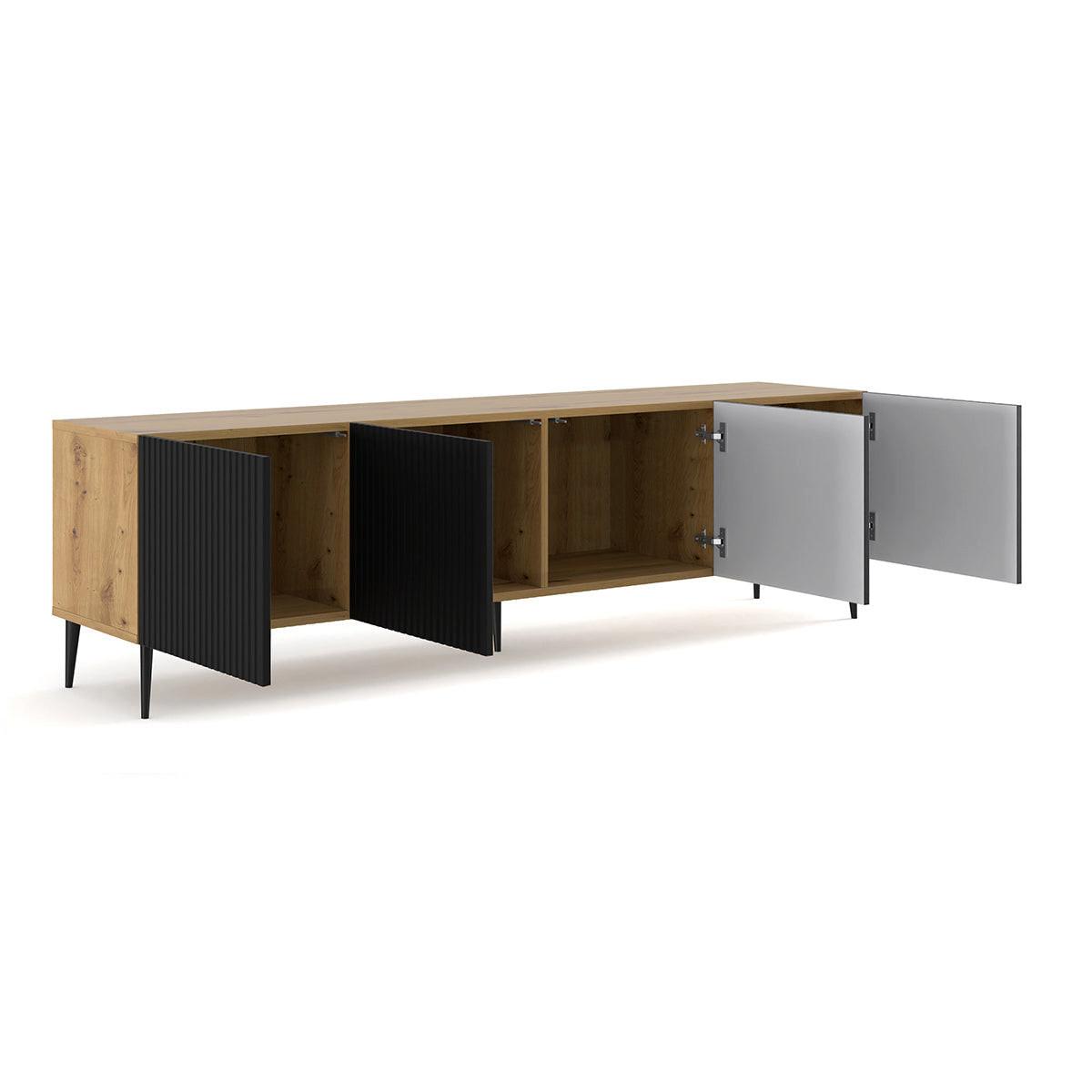 TV-MÖBEL Philaé Holz und Schwarz - Eichefarben/Schwarz, Holzwerkstoff (200/56/42cm) - Petits-meubles