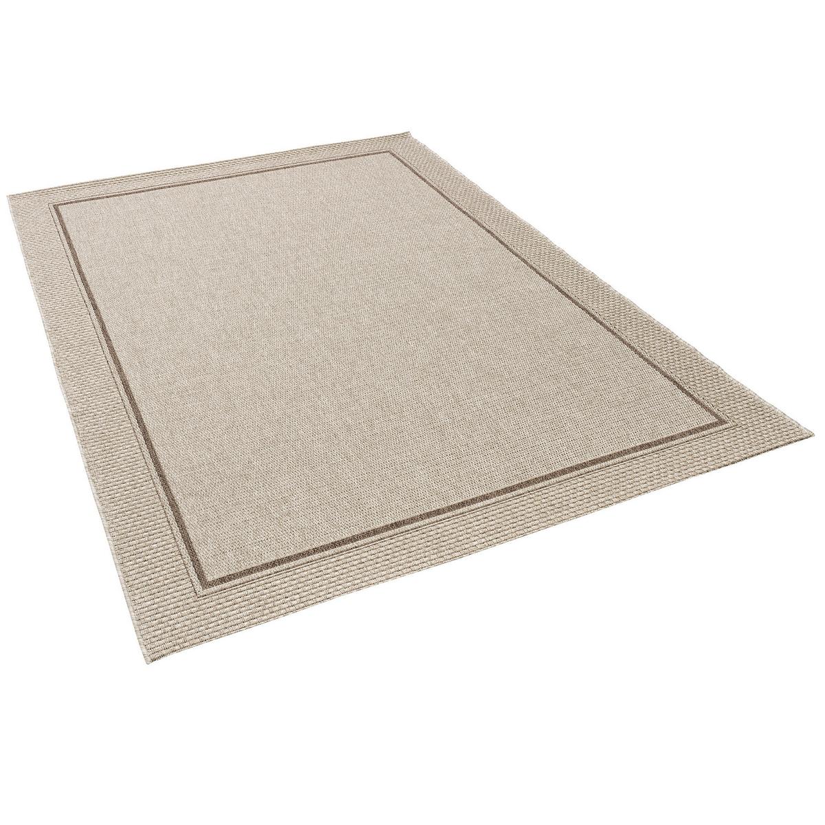 IN & OUTDOOR TEPPICH NATUR PANAMA BORDÜRE - Grau, Textil (160/230cm) - Pergamon