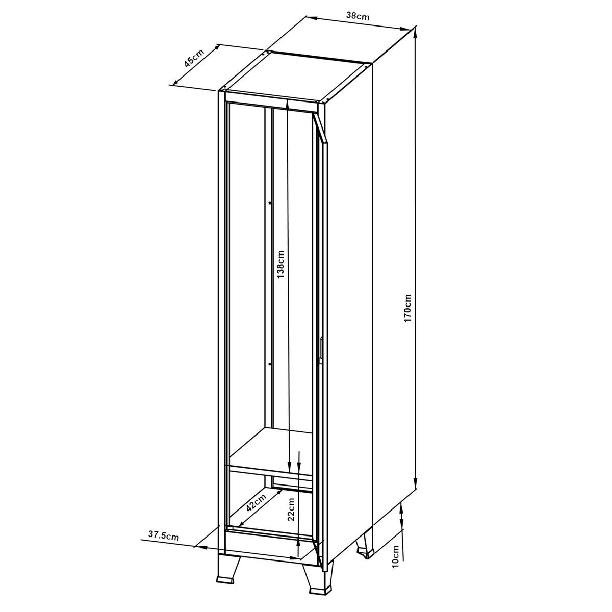 SPIND Joroinen - Grau, Metall (38/180/45cm) - [en.casa]