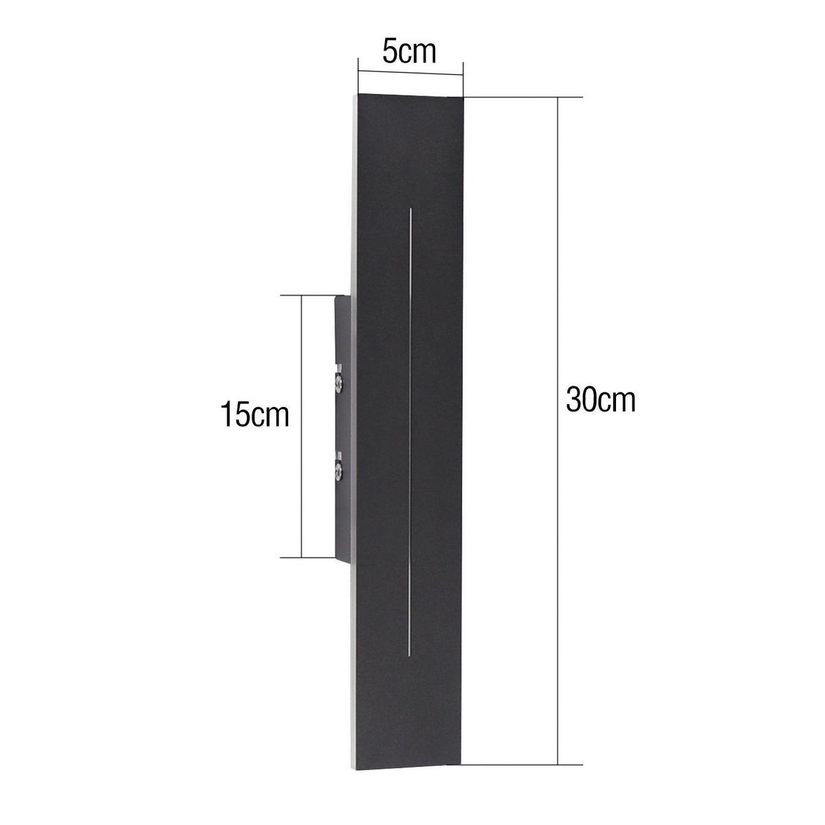 LED-WANDLEUCHTE Radiance 5/4/30 cm - Schwarz, Metall (4/30/5cm) - ZMH
