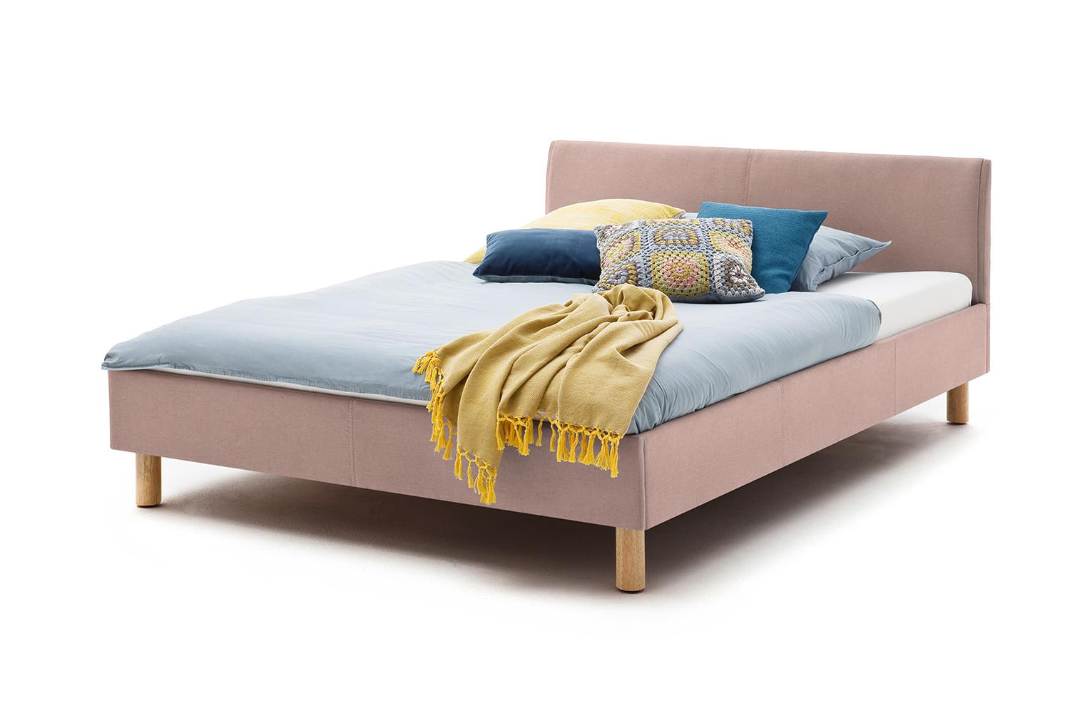 POLSTERBETT LEO Pink Webstoff - Pink/Rosa, Textil (120/200cm) - KAWOLA