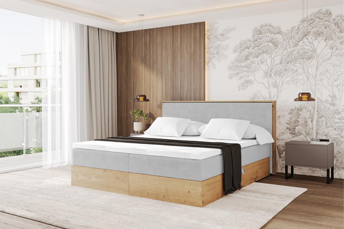 BOXBETT LOLLI9 - 140x200 - H4 Hellgrau - Hellgrau, Holzwerkstoff (140/200cm) - ALTDECOR