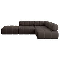 ECKSOFA modulares Sofa Favio-L1 - 285x190x70 cm Braun Velours - Braun, Holzwerkstoff/Textil (285/190cm) - ALTDECOR