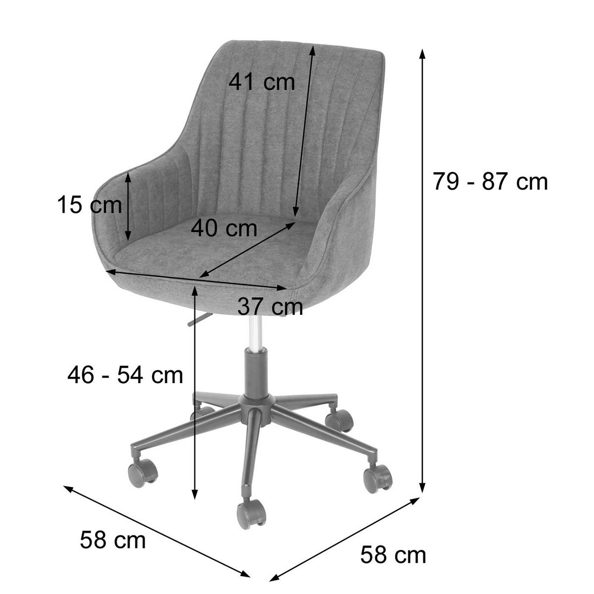BÜROSTUHL MIT ARMLEHNE Schwarz - Schwarz, Textil (58/87/58cm) - MCW
